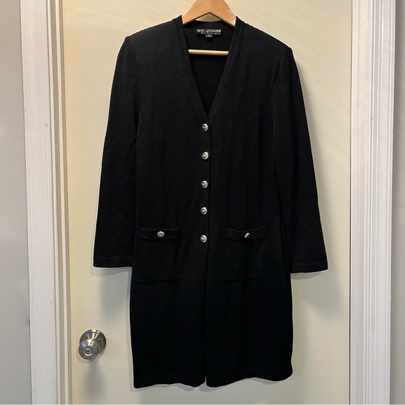 St. John knee-length knit blazer Cardigan, size 8 - Picture 4 of 15
